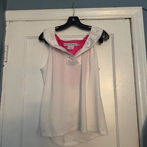 Gretchen Scott Sleeveless Ruffled top with Pink Lining Size M